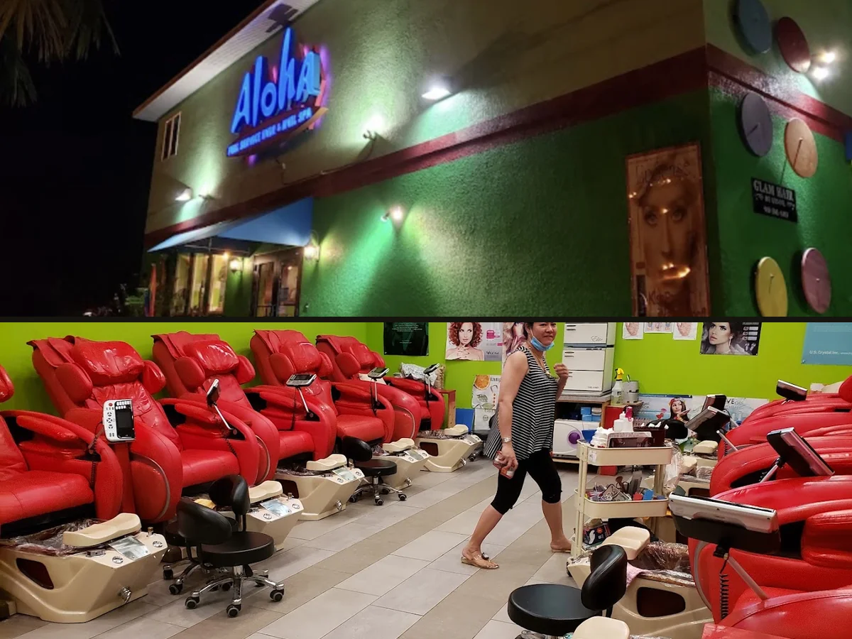 Hair coloring services inside a clean salon