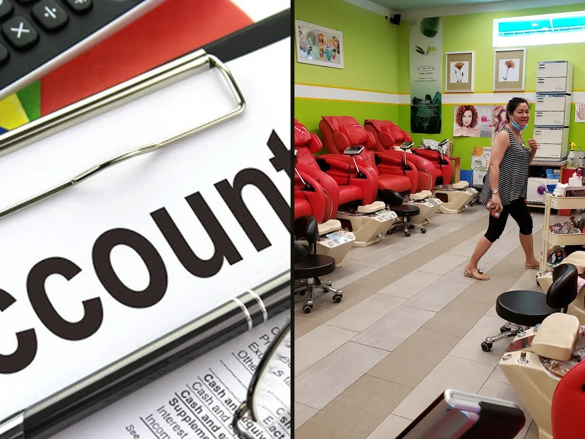 Salon chairs beside manicure stations